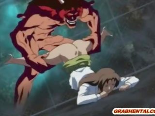 娇媚 无尽 女人 多汁 的阴户 嘴唇 是 捣烂 由 一 demon